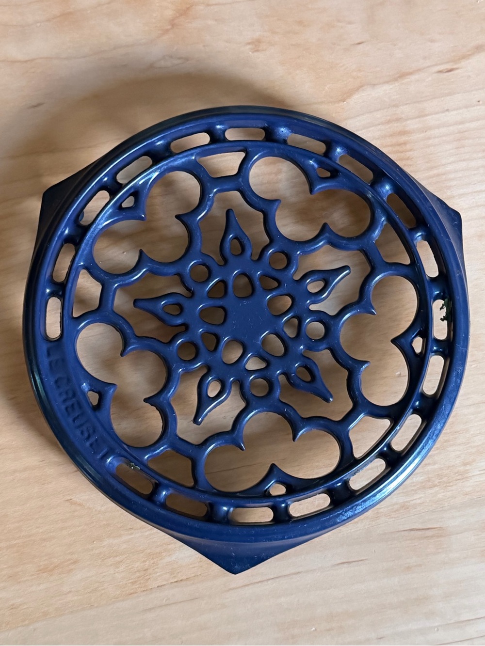Le Creuset Cast Iron Trivet - purple Floral Design